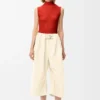 Pantalones cortos con cinturón de algodón y seda