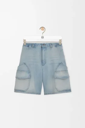 Pantalones cortos tipo cargo de denim