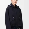 Parka con capucha de algodón y seda