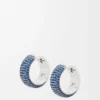 Pendientes de aro con pavé de plata de ley y cristales