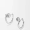 Pendientes de aro mini «Pebble» de Anagram en plata de ley