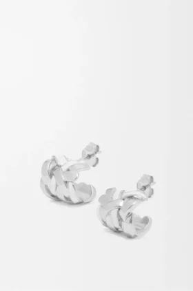 Pendientes de aro pequeños «Nest» en plata de ley y esmalte