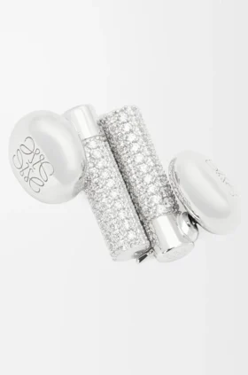 Pendientes de tachuelas «Pebble» en plata de ley y cristales
