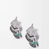 Pendientes «Feather» en plata de ley y cristales