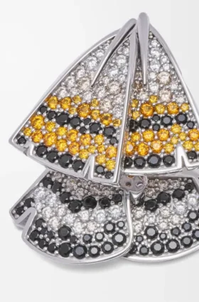 Pendientes «Feather» en plata de ley y cristales