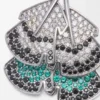 Pendientes «Feather» en plata de ley y cristales