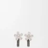 Pendientes Flor de plata de ley y cristales