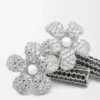 Pendientes Flor de plata de ley y cristales