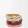 Pulsera doble «Twist» de piel de becerro