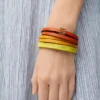 Pulsera doble «Twist» de piel de becerro