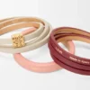 Pulsera doble «Twist» de piel de becerro