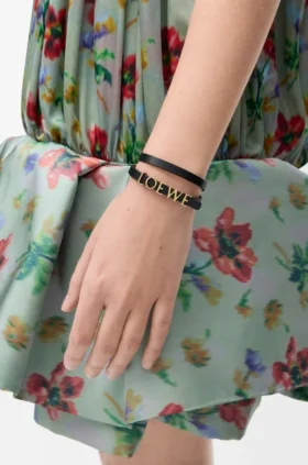 Pulsera «Double Wrap» de loewe en piel de becerro
