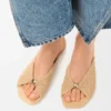 Sandalia suave «Pebble» en tejido con efecto rafia
