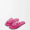 Sandalia tipo «slide» «Petal Anagram» de lona bordada