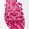 Sandalia tipo «slide» «Petal Anagram» de lona bordada