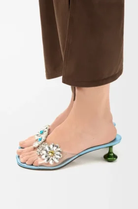 Sandalias «Toy» con flores de cristal en PVC