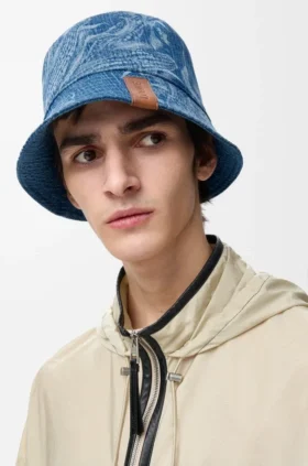 Sombrero de pescador reversible de denim