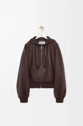 Sudadera con capucha «Flamenco» de piel de cordero napa