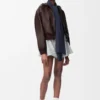 Sudadera con capucha «Flamenco» de piel de cordero napa