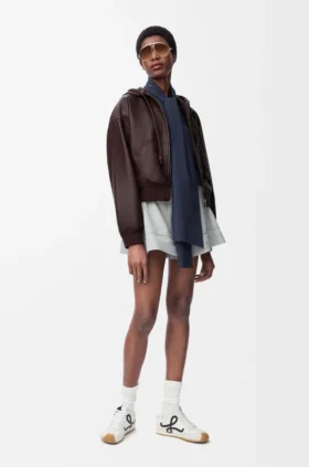 Sudadera con capucha «Flamenco» de piel de cordero napa