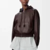Sudadera con capucha «Flamenco» de piel de cordero napa