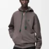 Sudadera con capucha y cremallera de algodón