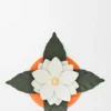 Tapa para vela pequeña de orquídea en piel de becerro clásica y latón