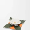 Tapa para vela pequeña de orquídea en piel de becerro clásica y latón