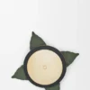 Tapa para vela pequeña de orquídea en piel de becerro clásica y latón