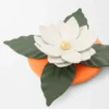Tapa para vela pequeña de orquídea en piel de becerro clásica y latón