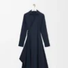 Vestido drapeado de algodón