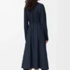 Vestido drapeado de algodón