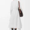 Vestido drapeado de algodón
