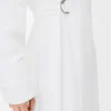 Vestido drapeado de algodón
