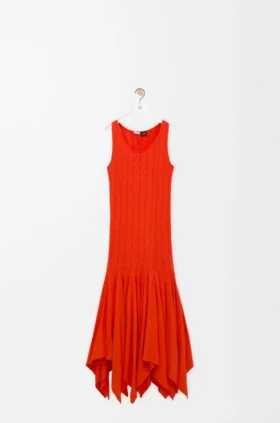 Vestido sin tirantes de algodón