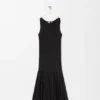 Vestido sin tirantes de algodón