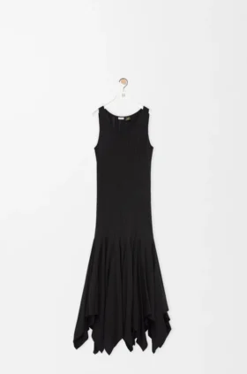 Vestido sin tirantes de algodón