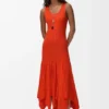 Vestido sin tirantes de algodón